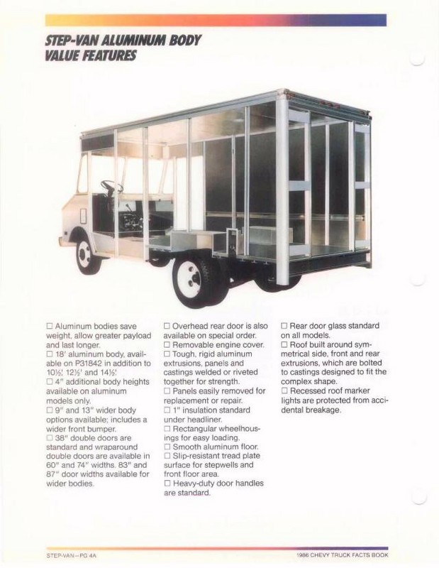 1986 Chevrolet Truck Facts Brochure Page 7